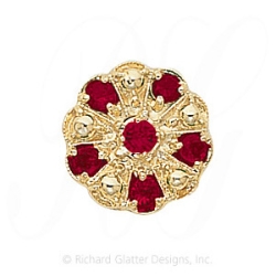 GS093 R - 14 Karat Gold Ruby Slide 